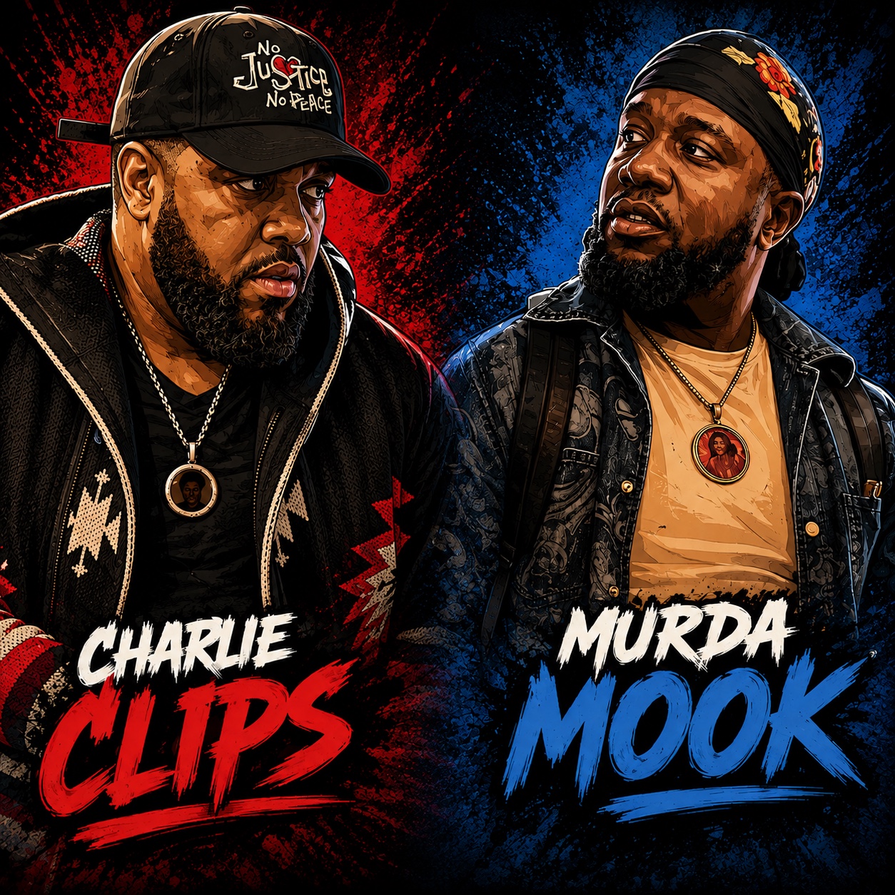 Charlie Clips and Murda Mook facing each other